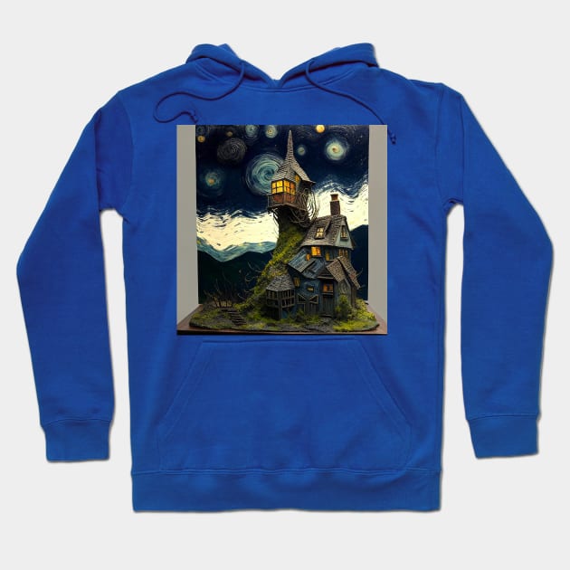 Starry Night Over The Burrow Hoodie by Grassroots Green